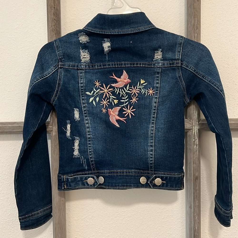 Tatienne Girls Embroidered Jean Jacket ( size 8 )